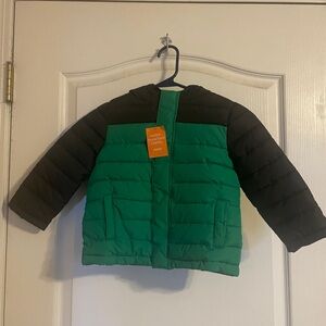NWT Gymboree Green and‎ Black Puffer Jacket 2T-3T Quality Thick 2014 Outdoor